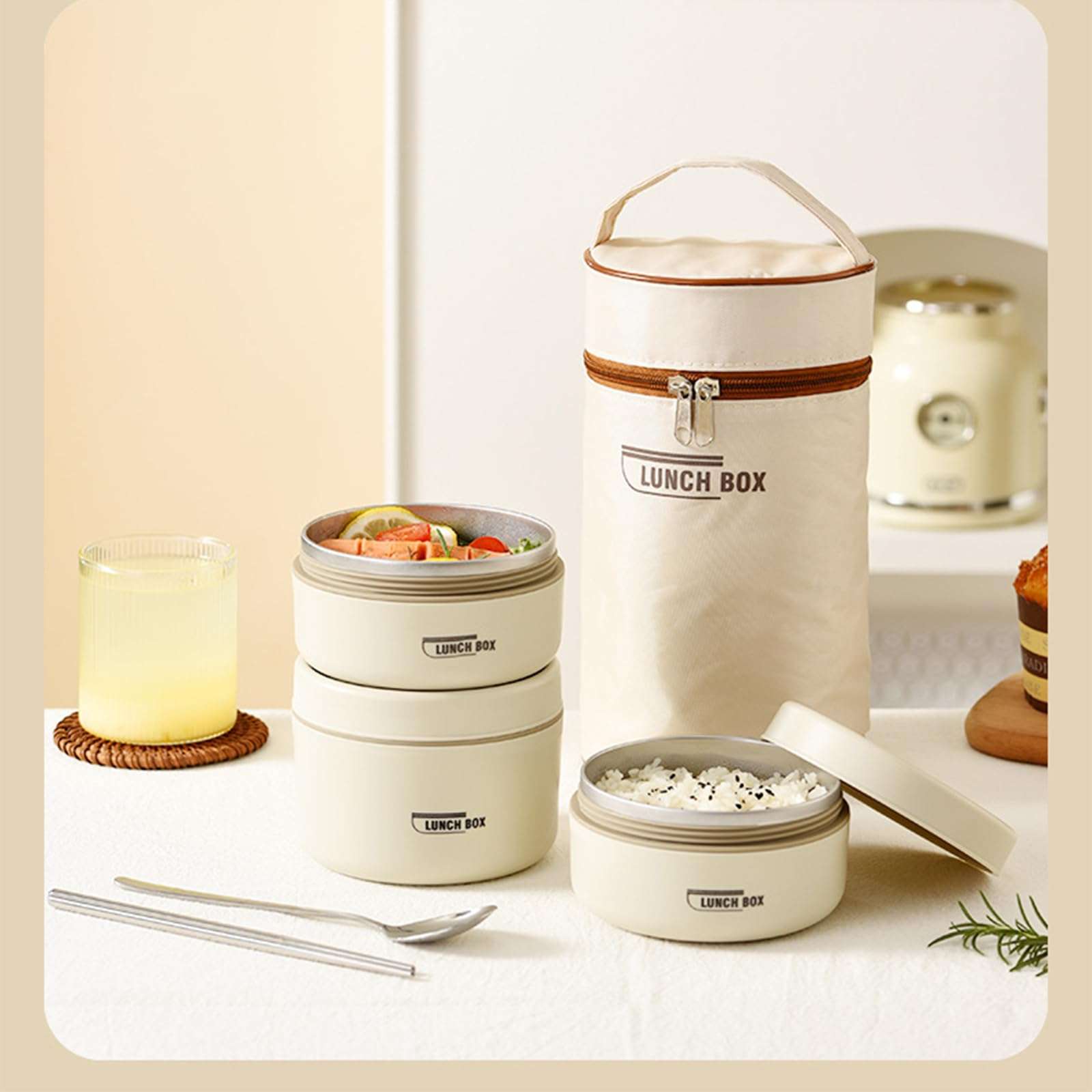 Adult Lunch Insulated Food Box Set Insulated Food Container For Adults Stainless Steel Lunch Box With Storage Bag 5