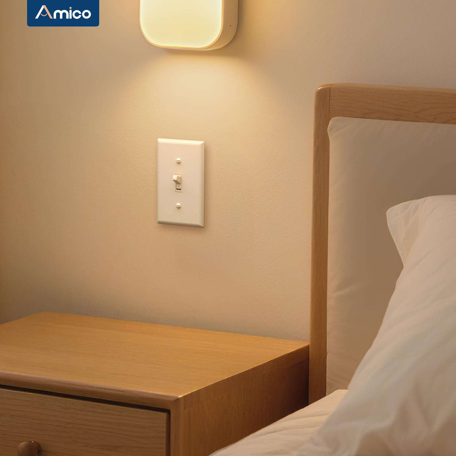 Amico 30 Pack Toggle Single Pole Light Switch Bundle with Wall Plate, UL Listed and Amico 12 Pack Dimmer Light Switch, Single-Pole or 3-Way Slide Dimmer Switches for Led Lights, ETL Listed 6
