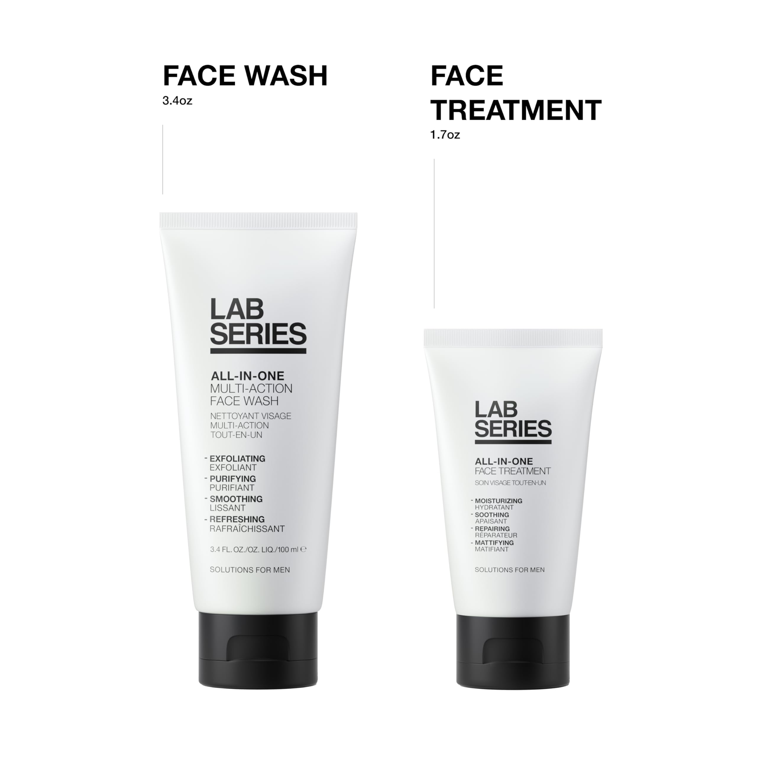 Lab Series Men's Daily Skincare Set - All-In-One Bundle – Face Wash 3.4 Fl Oz & Face Moisturizer 1.7 Fl Oz 6