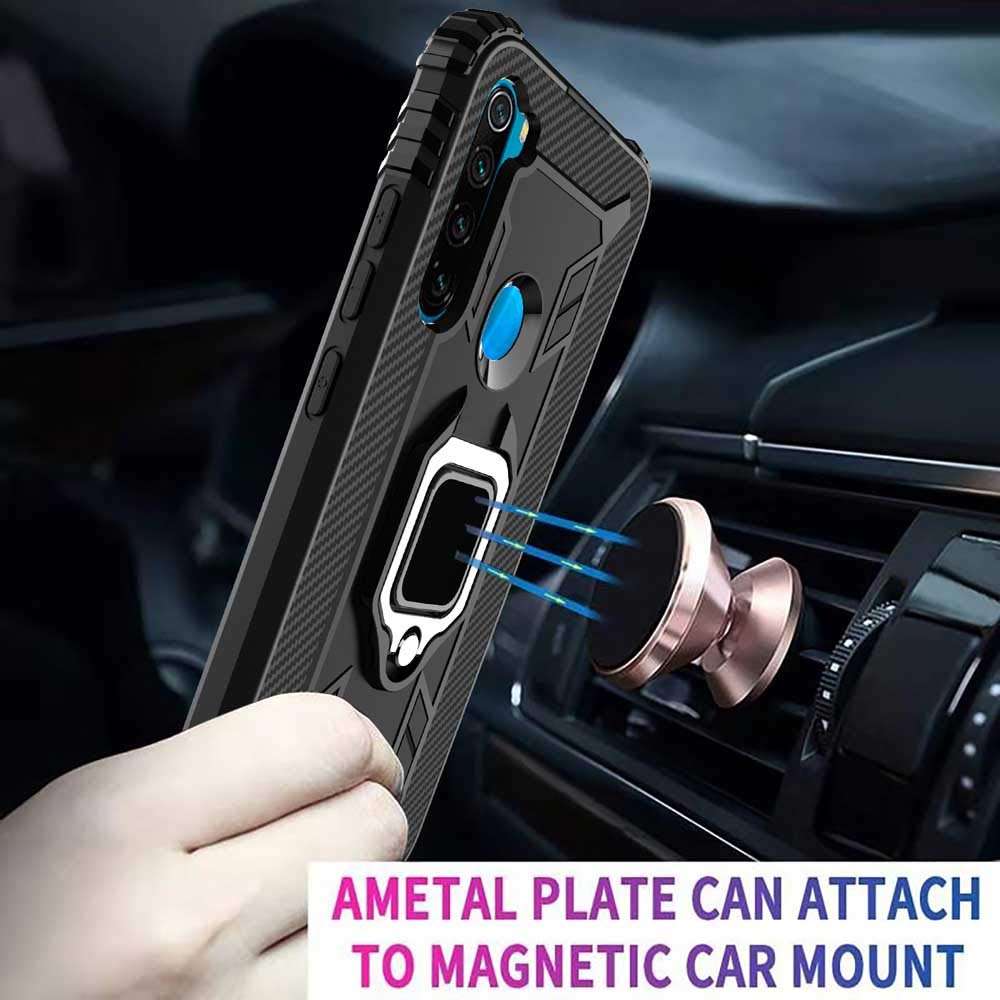 YISHIFD TANGDIAABBCC VICEANICS for Xiaomi Redmi 9A case with Tempered Glass Screen Protector, Soft TPU Armor Case Cover Reforced Cornors with Magnetic Finger Ring Holder Kickstand, Blue 6