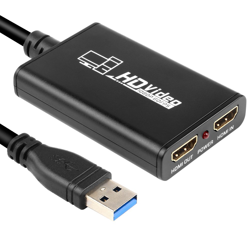 Electop HDMI Game Video Capture Devices,Full HD USB 3.0 to HDMI Live Game Video Capture Card, 1080P Recording Video & Audio Grabber