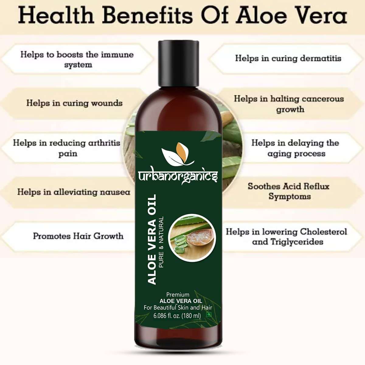 Urbanorganics Oil For Shine Hair, Skin Care, Moisturizing Dry Skin & Natural Oil | Anti-Hairfall | Promotes Hair growth, Softness & Shine,  (Bitter Almond Oil, 180 ml (Pack of 1)) 4