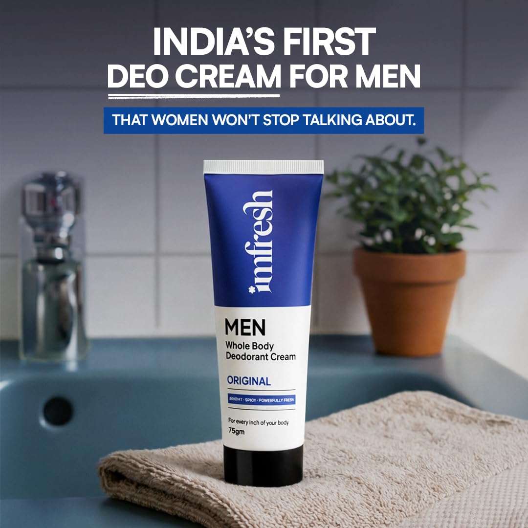 imfresh Men Original | Deodorant Cream For Whole body & Underarms Area | Long Lasting Odour Control | Whole Body Odour Protection | Helps in brightening underarms, 50gm, As Seen on Shark Tank 3