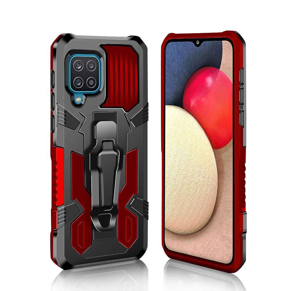 Wellci for Samsung Galaxy A12 5G Case with Belt Clip Kickstand for Galaxy A12 5G (Red) 1