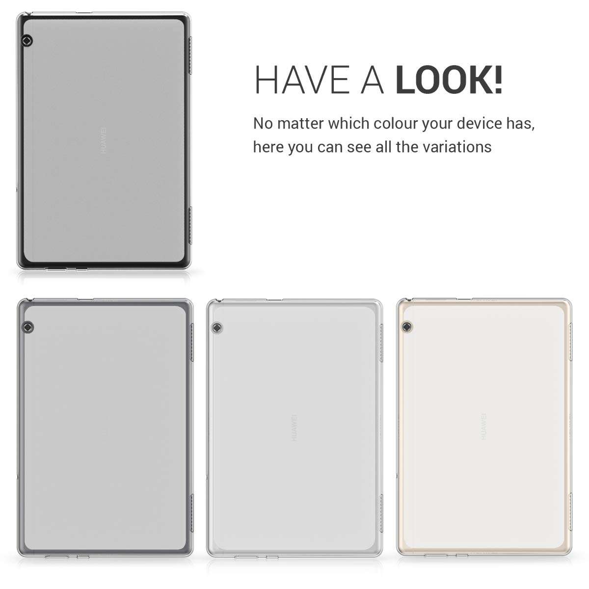 kwmobile Case Compatible with Huawei MediaPad T5 10 Case - Soft TPU Back Protector Cover for Tablet - Transparent 4