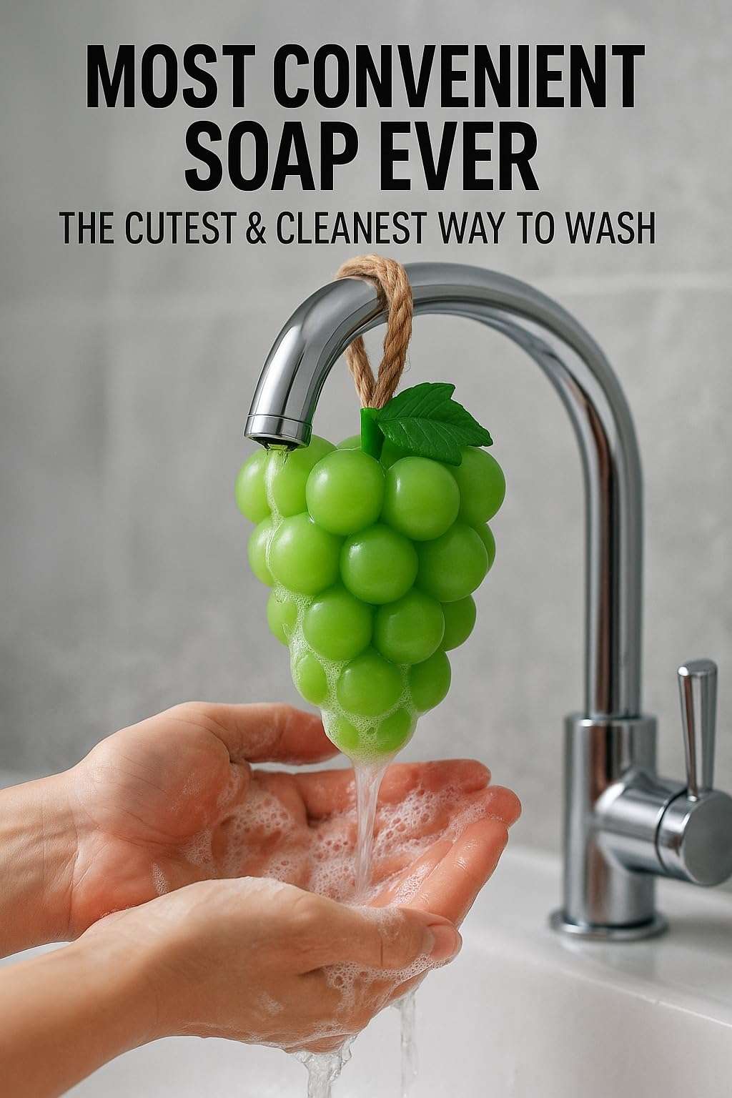 Grapes Hanging Soap for Kids & Adults | Fruity Scent Bathing Bar with Rope | Moisturizing Body Soap | Cute Fruit Shape | Long Lasting Fragrance | Gentle on Skin 3