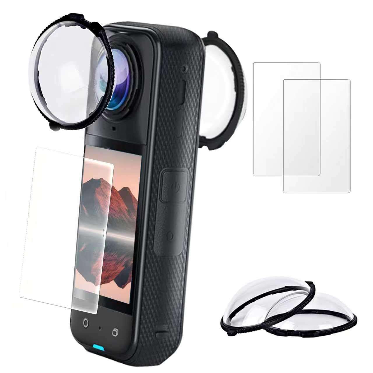 ZEQKULW X4 AIR Premium Lens Guards & 360x4 air Screen Protector for Insta360 X4 air accessories Outdoor Adventures,10H Optical Tempered Glass, 98% Transparency, Water & Dust Resistant x4 AIR insta 360 (X4 Air Lens Guards) 1