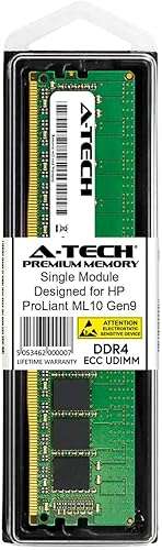 A-Tech 16GB Module for HP ProLiant ML10 Gen9 G9 - DDR4 PC4-21300 2666Mhz ECC Unbuffered UDIMM 2Rx8 - Server Specific Memory Ram (AT322633SRV-X1U1) 2