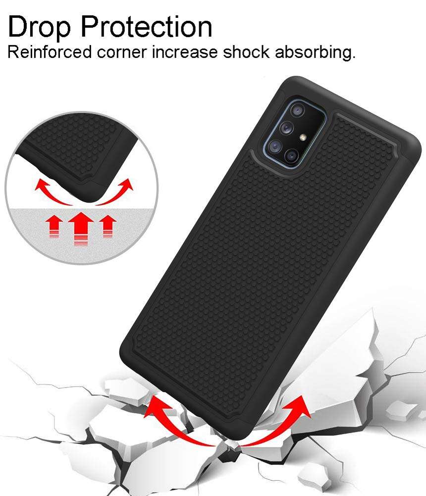 Dahkoiz for Samsung Galaxy A71 5G Case, Dual Layer Drop Protection Cover Protective Phone Case for Samsung Galaxy A71 5G, Black 3