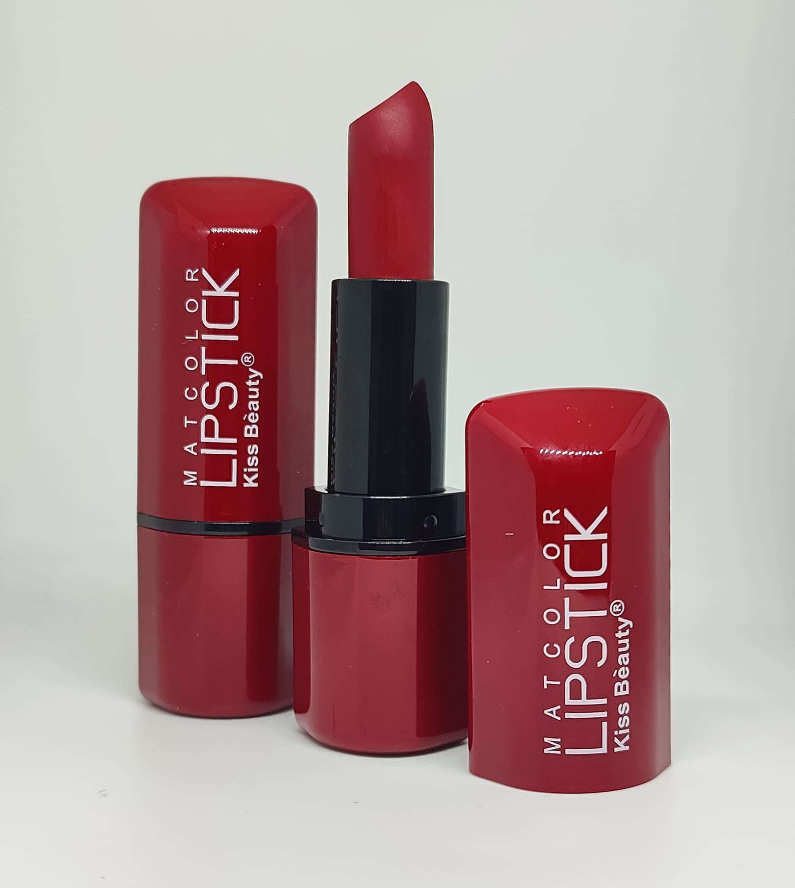 Kiss Beauty Mike Hot and Soft Matte Lipstick Intense Color Long Lasting Smudge Proof Water Proof, Keeps Lips Moisturized. Vegan & Cruelty Free Lipstick for Women (Bold Red) 3