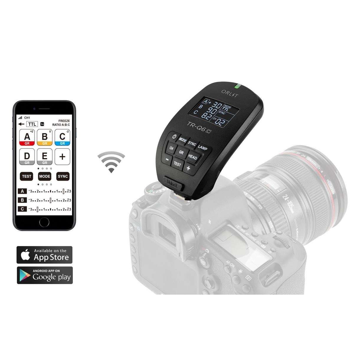 ORLIT TR-Q6 TTL 2.4Ghz RT Studio Flash Trigger for The Rovelight RT Series - Canon 6