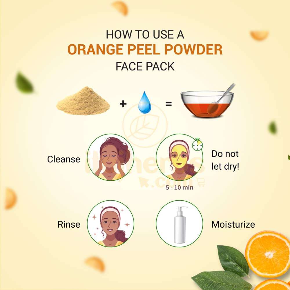 Gulmohar 100% Pure Orange Peel Powder for Skin Care And Face Whitening - 100g 5