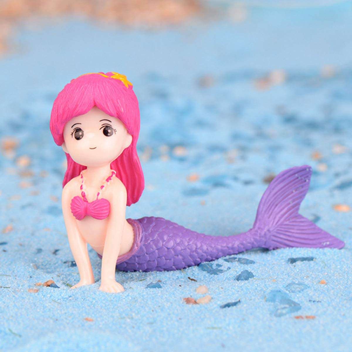 4 Pcs Miniature Mermaid Figurines, Mermaid Doll Cake Toppers, Mermaid Figure Collection Playset, Birthday Cake Decoration 5
