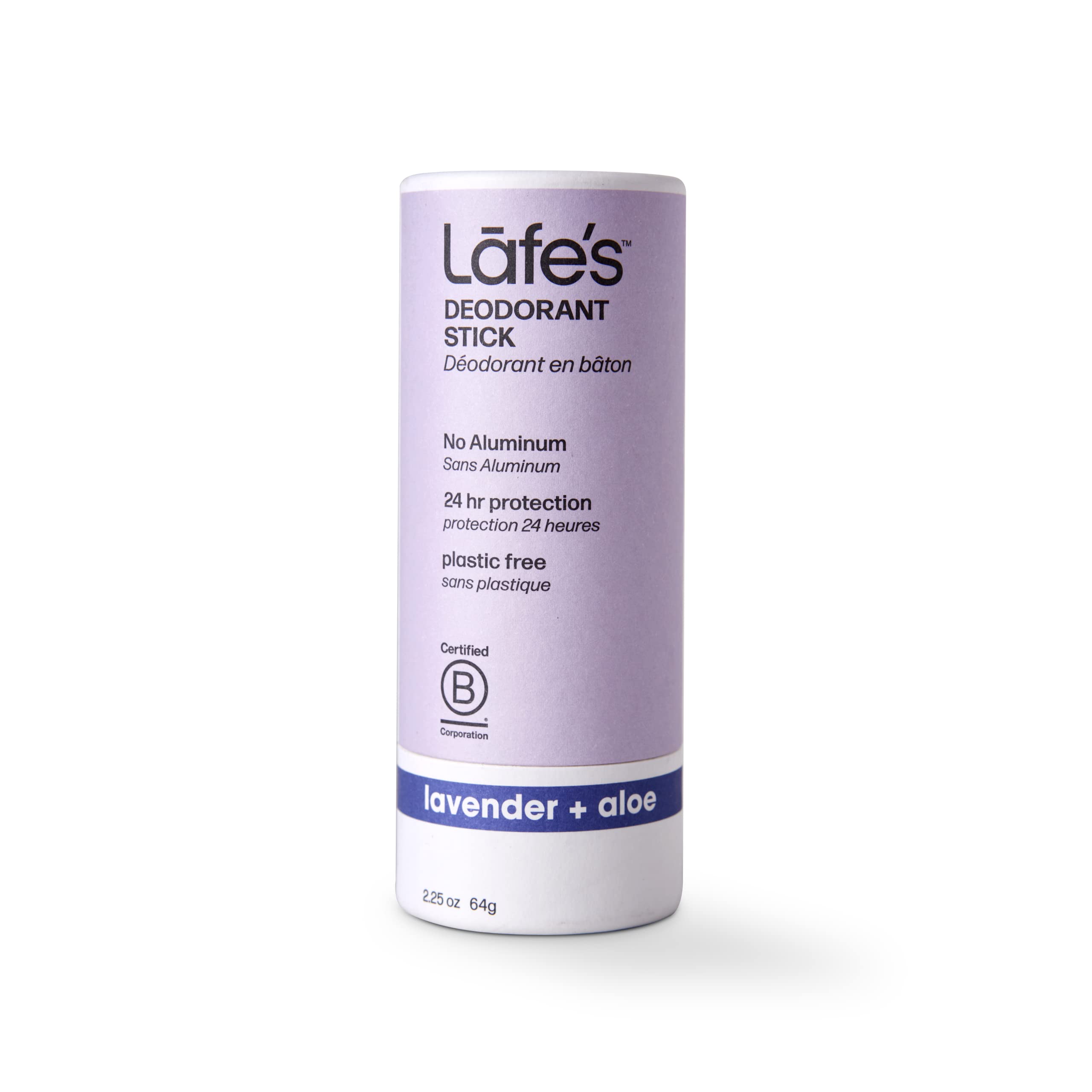 Lafe's Natural Deodorant | 2.25oz Plastic Free Natural Deodorant Stick in Paper Packaging | Aluminum, Paraben and Baking Soda Free with 24-Hour Protection (Lavender & Aloe) 1