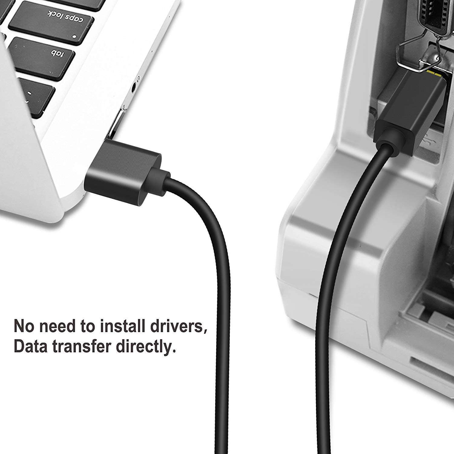 USB Printer Cable, UMECORE 16FT Flexible USB 2.0 Type A Male to B Male Scanner Cord High Speed for HP Canon Dell, Lexmark Epson Xerox Samsung and More (Gold-Plated Connector) 4