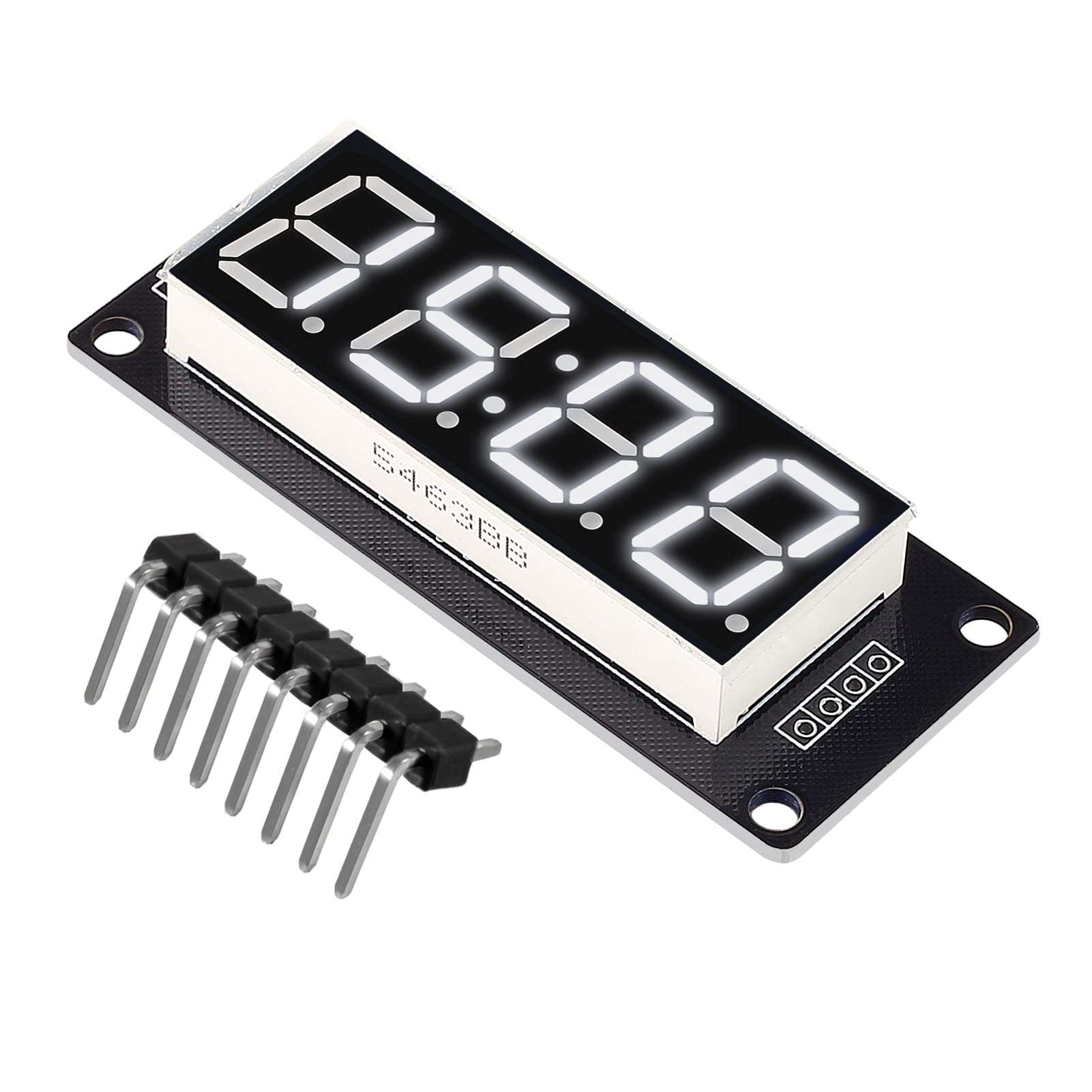 5Pcs 0.56 LED Display Digital Tube Clock Module 4 Digit LED 0.56 inch Display Time Clock Indicator Tube 7 Segments Double Dots TM1637 White Color 4