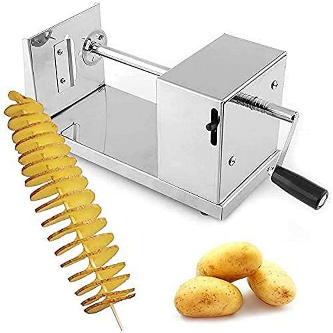 RENARSH Manual Stainless Steel Twisted Potato Slicer Spiral Vegetable Cutter French Fry 1