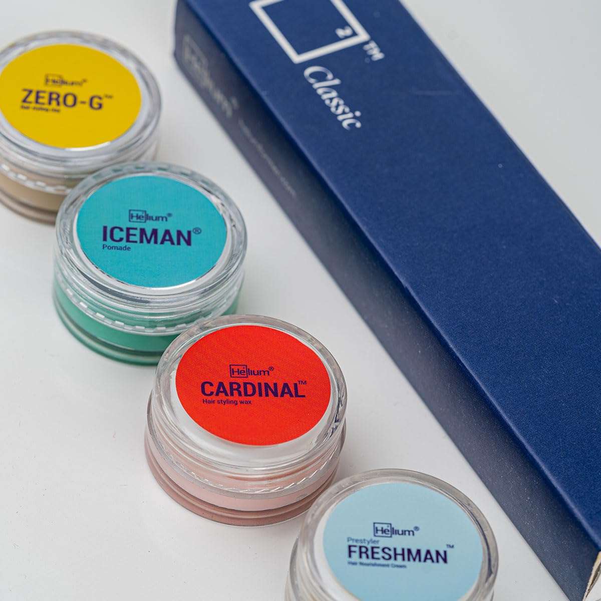 Helium Classic Sample Pack – Hair Cream | Hair Wax | Hair Pomade | Hair Clay – Four Samples of 0.3 Oz each. 3