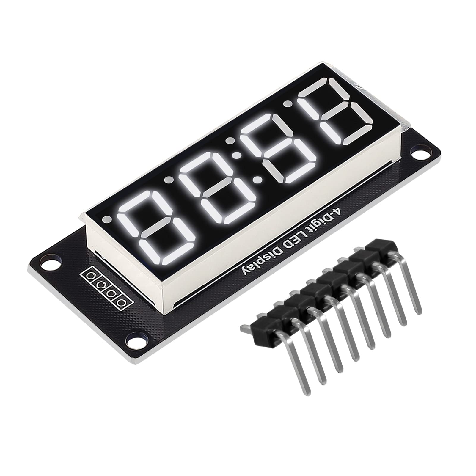5Pcs 0.56 LED Display Digital Tube Clock Module 4 Digit LED 0.56 inch Display Time Clock Indicator Tube 7 Segments Double Dots TM1637 White Color 5