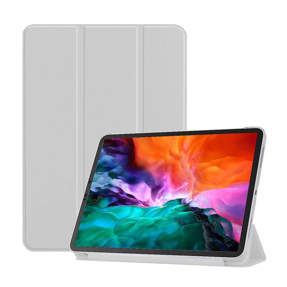 LIRAMARK Rebel Series Back Cover Case Compatible with Apple iPad Pro 12.9 inch 2020 4th Generation - Grey 1