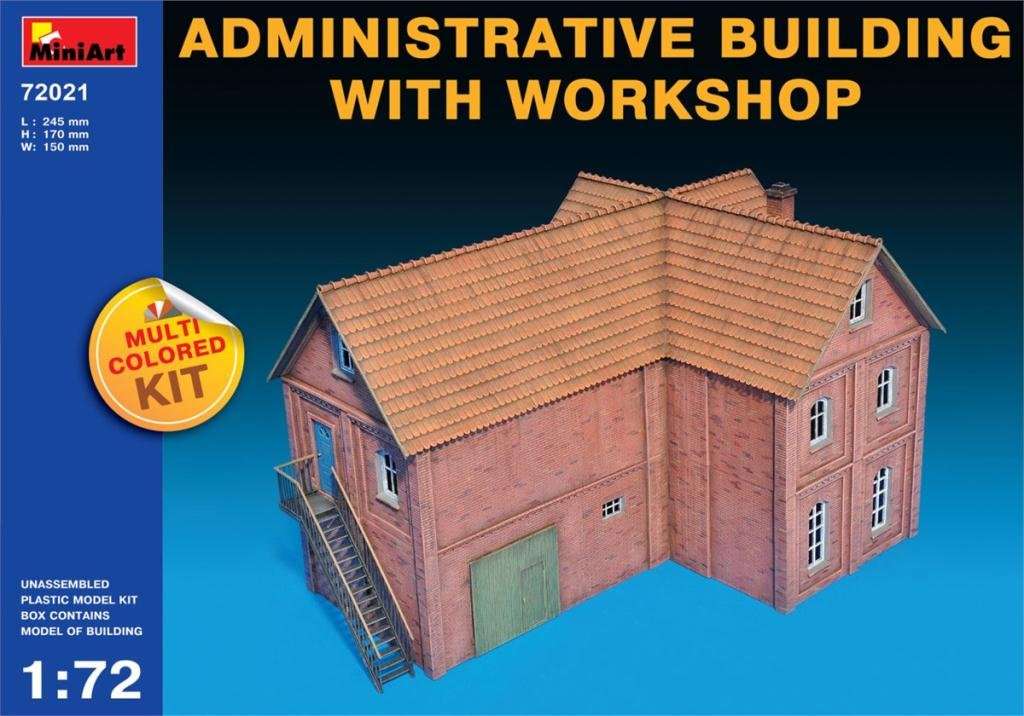 MiniArt 1:72 Scale Administrative Building w/Workshop Plastic Model Kit 1