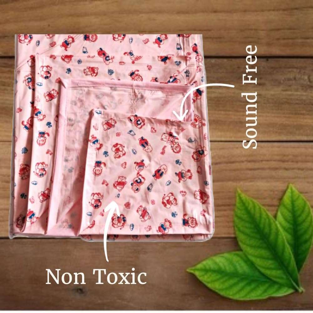 Mothers Choice® Single Waterproof PVC Plastic Mattress Protector/Bed Protection Sheet for Baby and Adult, 78 x 52 Inches - Pack of 1 - Pink 5