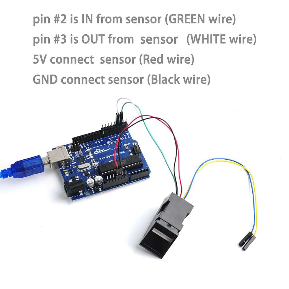 DIYmall Optical Fingerprint Reader Sensor Module for Ar Duino 2560 R3 Raspberry Pi ESP8266 ESP32 51 AVR STM32 Red Light DC 3.8-7V 4