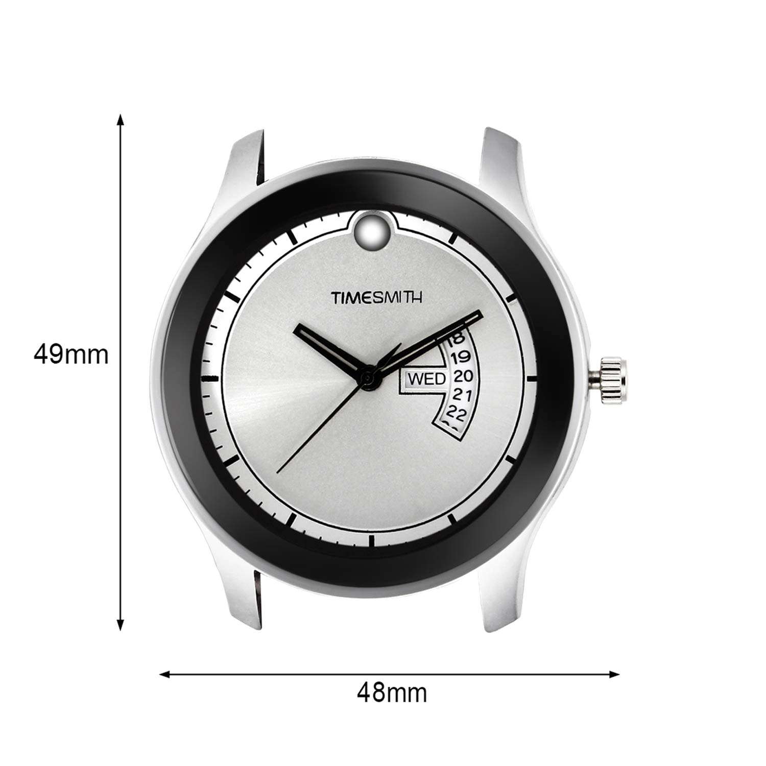 Timesmith White Dial Black Leather Strap Genuine Premium Branded Day Date Analog Watches for Men Latest Stylish TSC-019heli2qwq 3