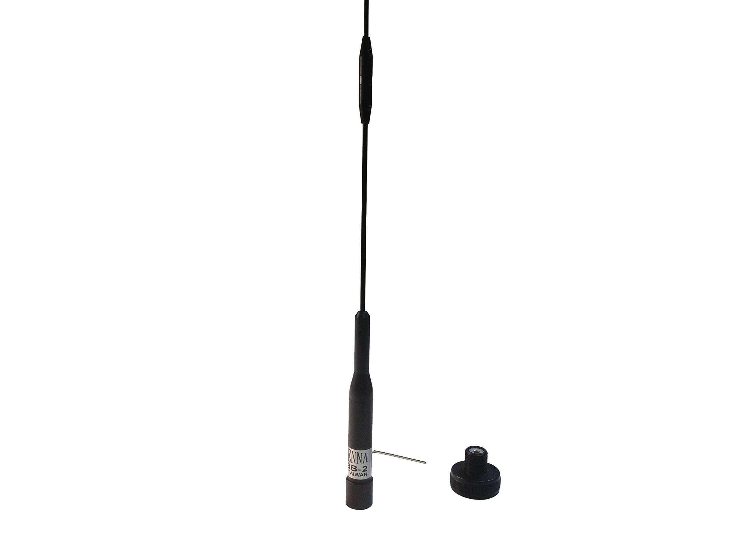 Anteenna TW-BB-2 Ham Mobile Antenna with UHF Male Connector 144/440MHz VHF/UHF 2m/70cm Max Powr 60W 1 PC Free Black Color of Adaptor Connector NMO to UHF Female (SO-239) 2