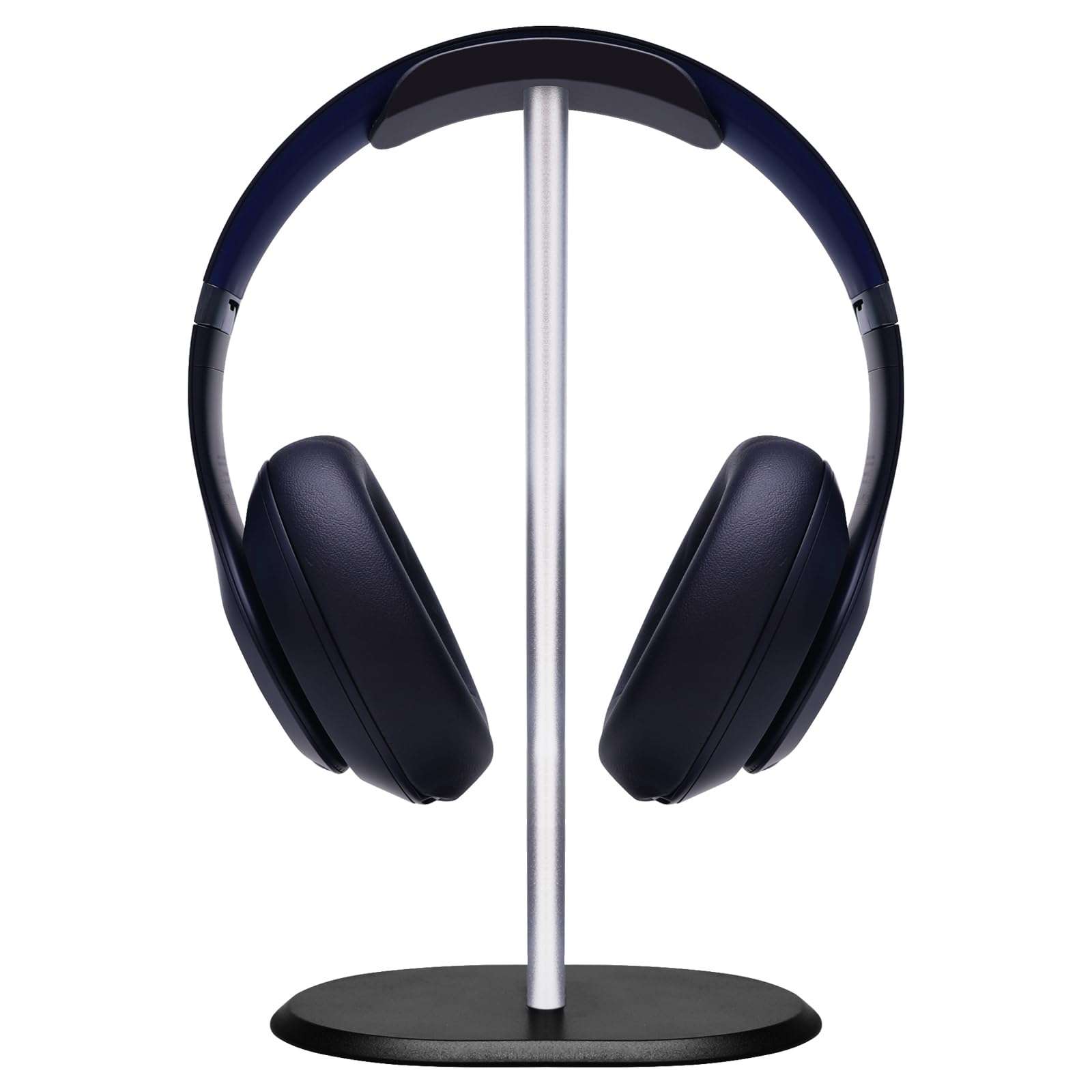 New Headphone Stand Headset Holder Earphone Stand with Aluminum Supporting Bar Flexible Headrest Solid Base for All Headphones Size (Silvery)