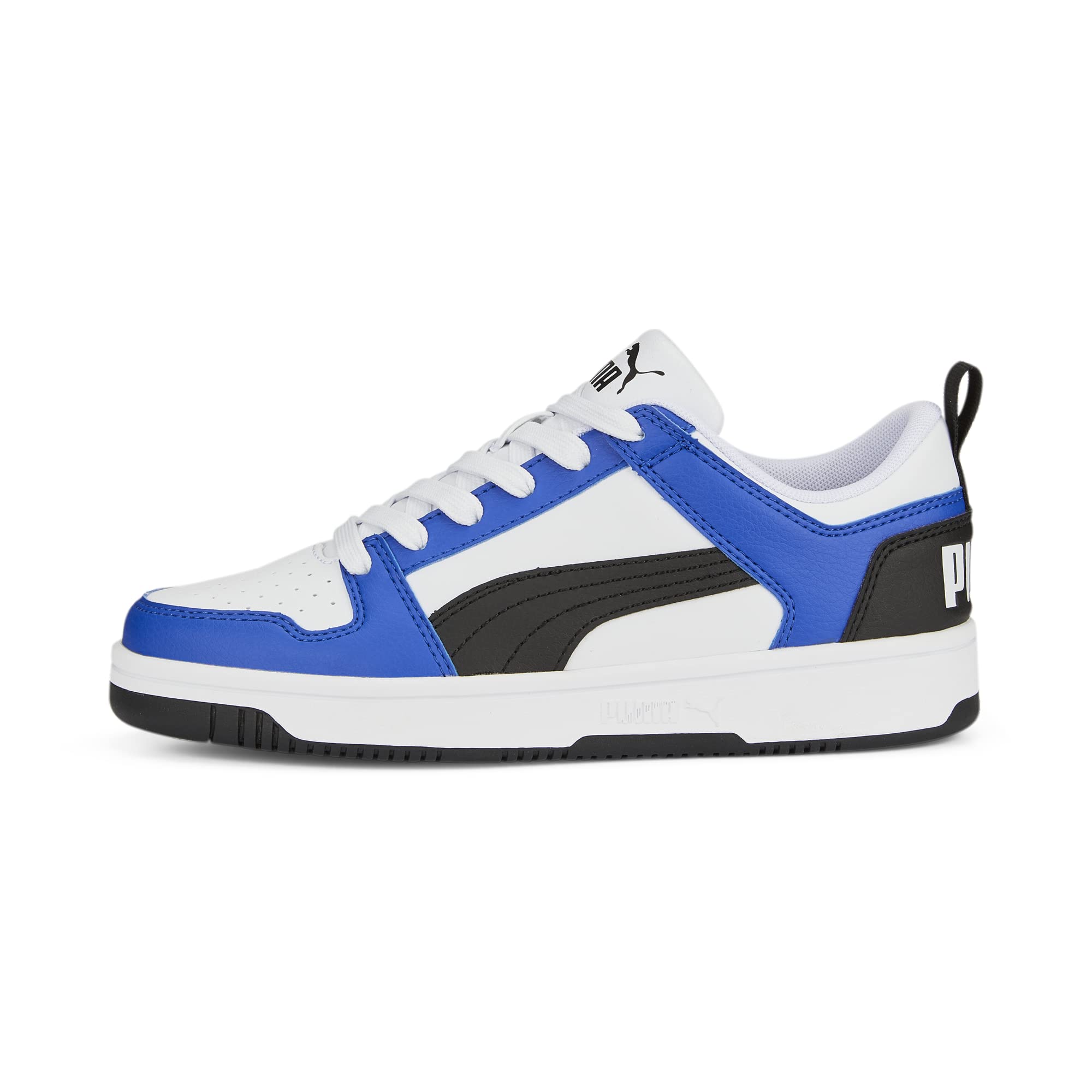 PUMA Rebound Layup Sneaker, White Black-Royal Sapphire, 4.5 US Unisex Big Kid 2