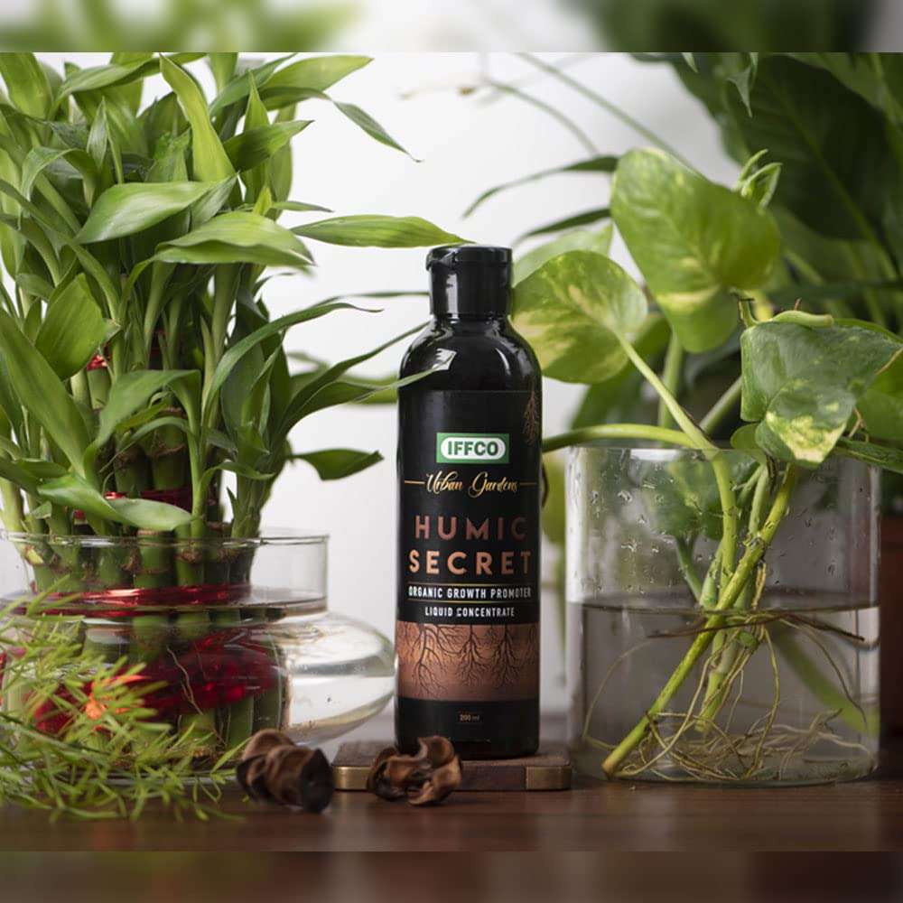 IFFCO Urban Gardens - Humic Secret - 1 Litre - Humic Acid + Fulvic Acid + Bio-Potash - Organic Liquid Fertilizer for Plants, Soil Conditioner & Root Growth Promoter - 100% Water Soluble 3