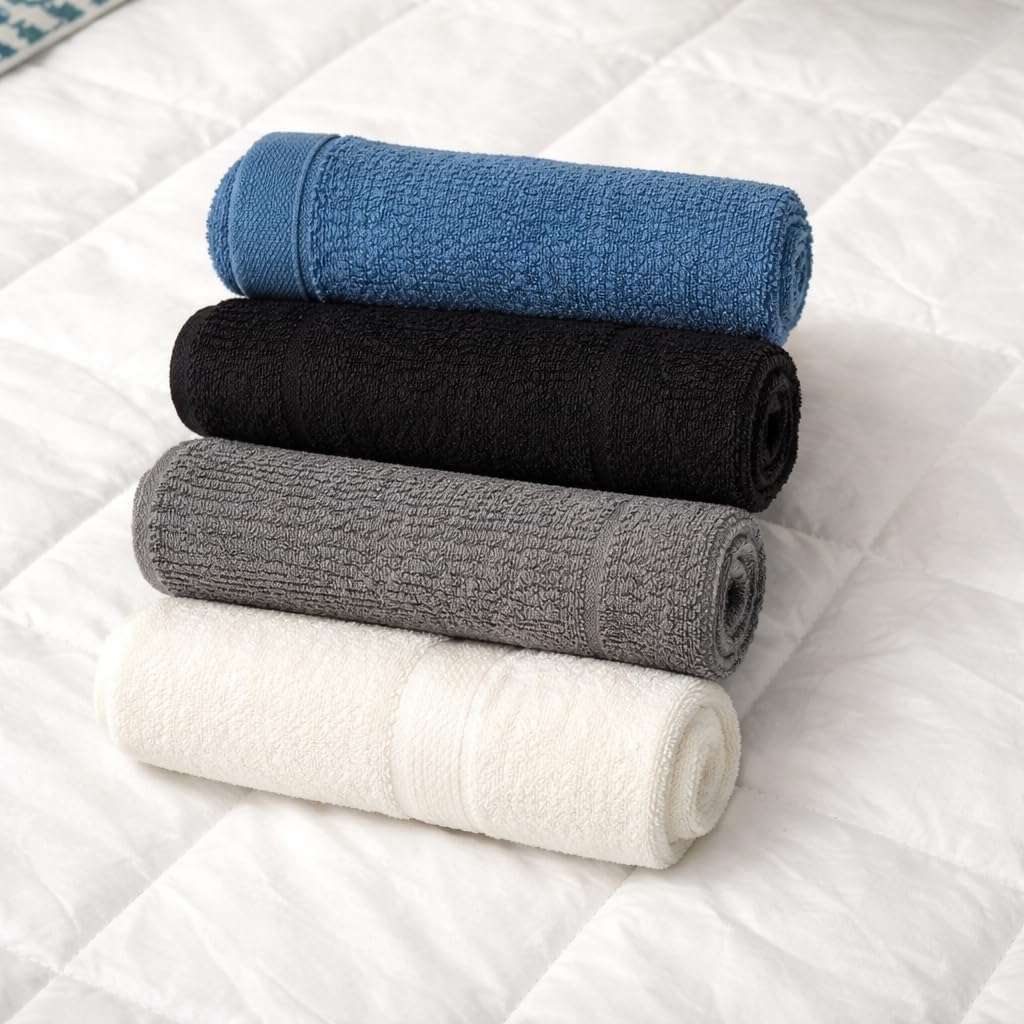 Premium Terry Cotton Face Towels Set of 3 – Super Soft, Quick Dry & Ultra Absorbent – for Home, Gym, Bathroom & Travel 4