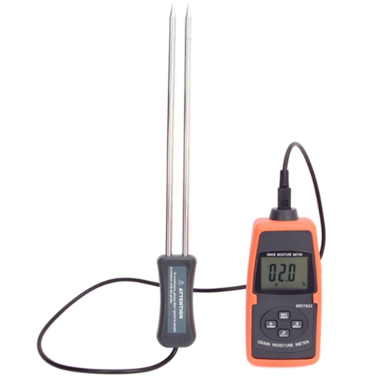 Digital Moisture Meter Grain Moisture Meter LCD Display Digital Grain Moisture Tester Contains Wheat Corn Rice Humidity Tools ATC And Backlight MD7821 MD7822 Precision measurement (Style : MD7822) 2