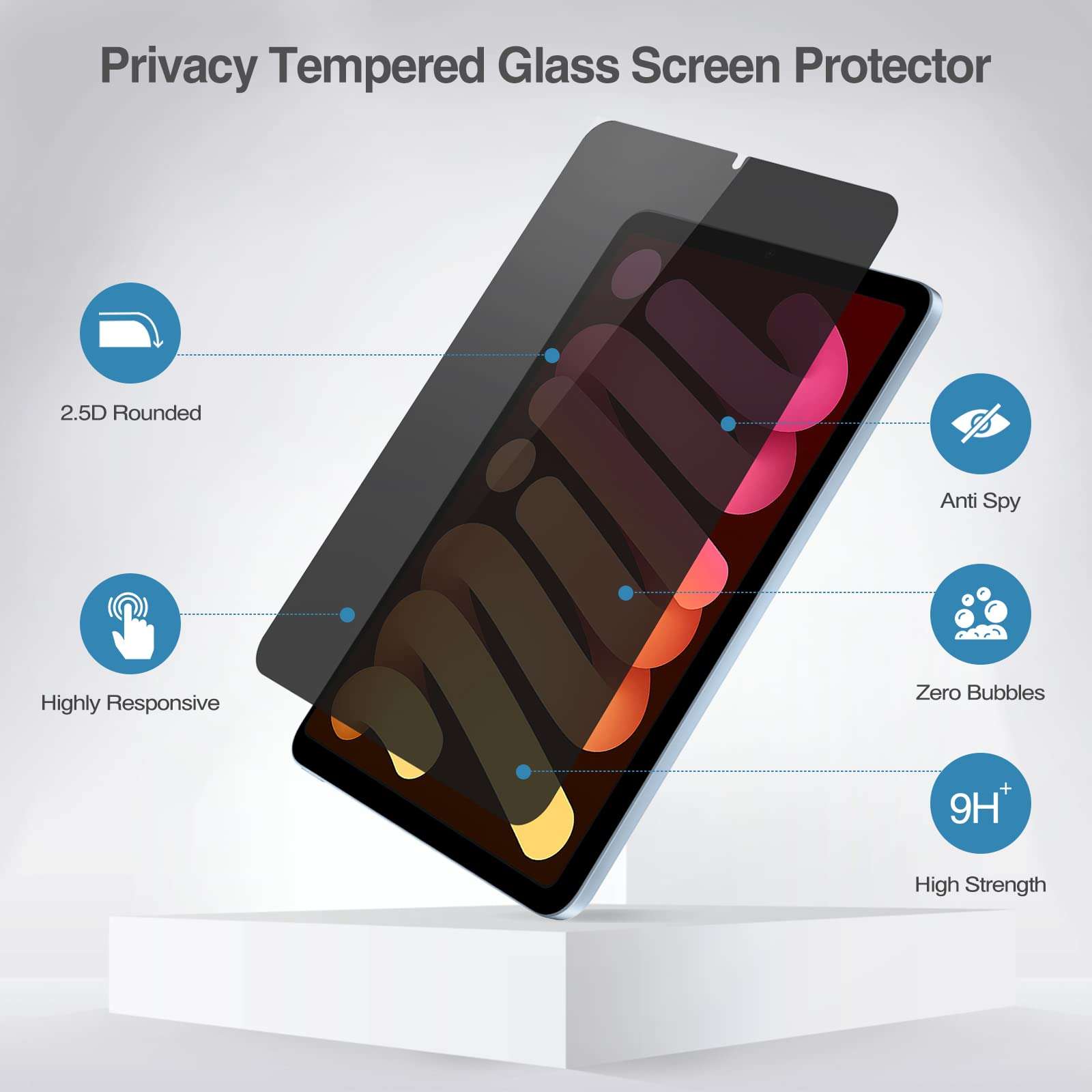 Privacy Screen Protector Bundle with Smart Protective Cover for iPad Mini 6 8.3 Inch 2021 4