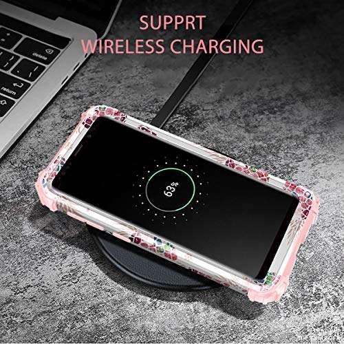 LONTECT Compatible Galaxy S9 Case Floral Pineapple 3 in 1 Heavy Duty Hybrid Sturdy High Impact Shockproof Protective Cover Case for Samsung Galaxy S9 - Pineapple/Rose Gold 3