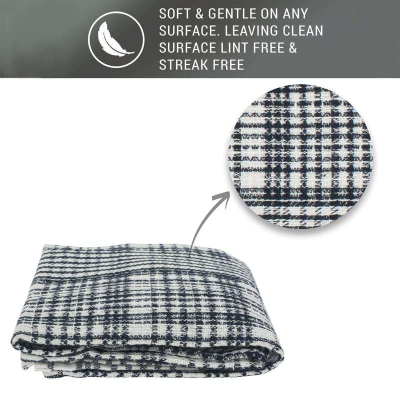 Rise n Shine Lining Kitchen Utensils Dish Cleaning Towel Cloth Napkin 270 GSM High Absorbant Machine Washable Multipurpose Superior Cotton 40 X 60 cm Pack of 6 (Black) 2