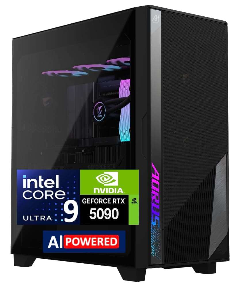 GIGABYTE AI TOP 100 AI PC Workstation (Intel Ultra 9-285K, GeForce RTX 5090 32GB, 128GB DDR5, 2x8TB PCIe SSD (16TB), 2 Thunderbolt 5, Win 11 Pro) w/MS 365 Personal, DKZ USB Port Expander 3