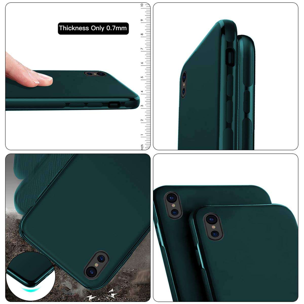Case for iPhone XR,Ultra Thin Magnetic Phone Case for Magnet Car Phone Holder with Invisible Built-in Metal Plate,Soft TPU Shockproof Anti-Scratch Protective Cover for iPhone XR(2018) 6.1''[Green] 2