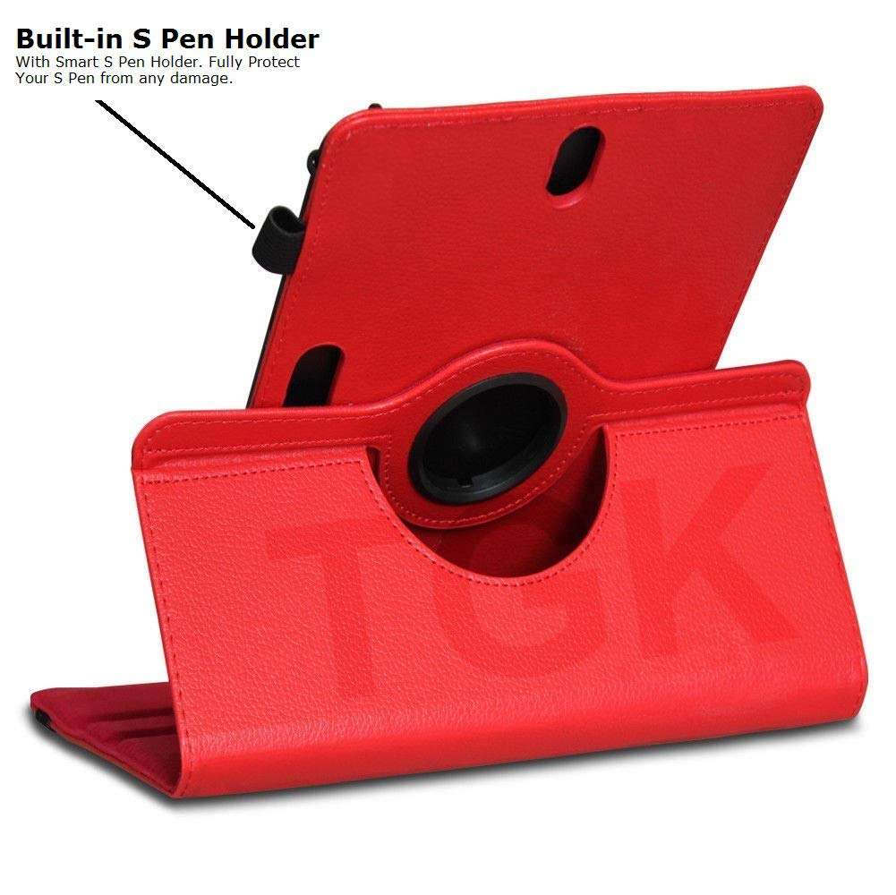 TGK Rotating Cover for iBall Slide 3G Q7218 Tablet 7 inch (Red) 360 Degree Universal 3 Camera Hole Leather Stand Case 3