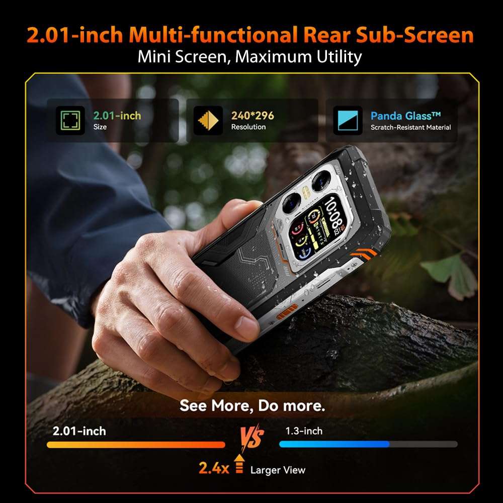 Blackview XPLORE X1 5G Rugged Phone,6.78''FHD+ 2.4K + 2,01" Rear Screen,108MP+50MP Camera Android 15 AI Mobile Phones, 36GB+256GB/2TB,10000mAh/55W IP69K Waterproof Dual SIM NFC/OTG/WiFi 5