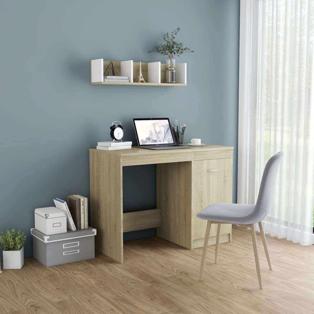 QZZCED Desk,Study Table,Make Up Desks,Executive Desk,Bedroom Desk,Desk with Storage,for Home Office Writing Desk, Makeup Vanity Console Table, Gray 39.4"x19.7"x29.9" Chipboard 1