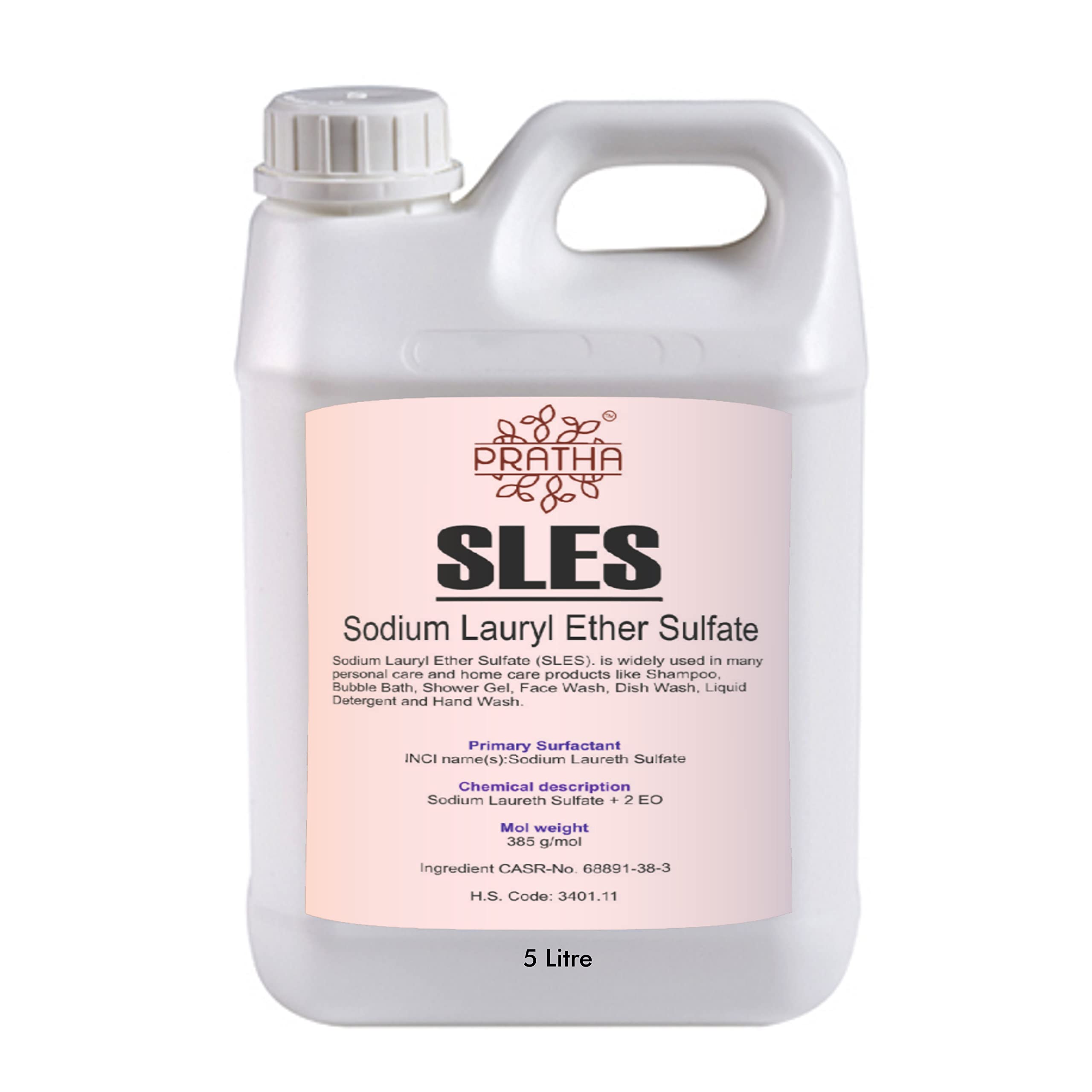 PRATHA Sodium Lauryl Ether Sulphate SLES 5 litre : INCI - Sodium Laureth Sulfate 5 litre (5) 1