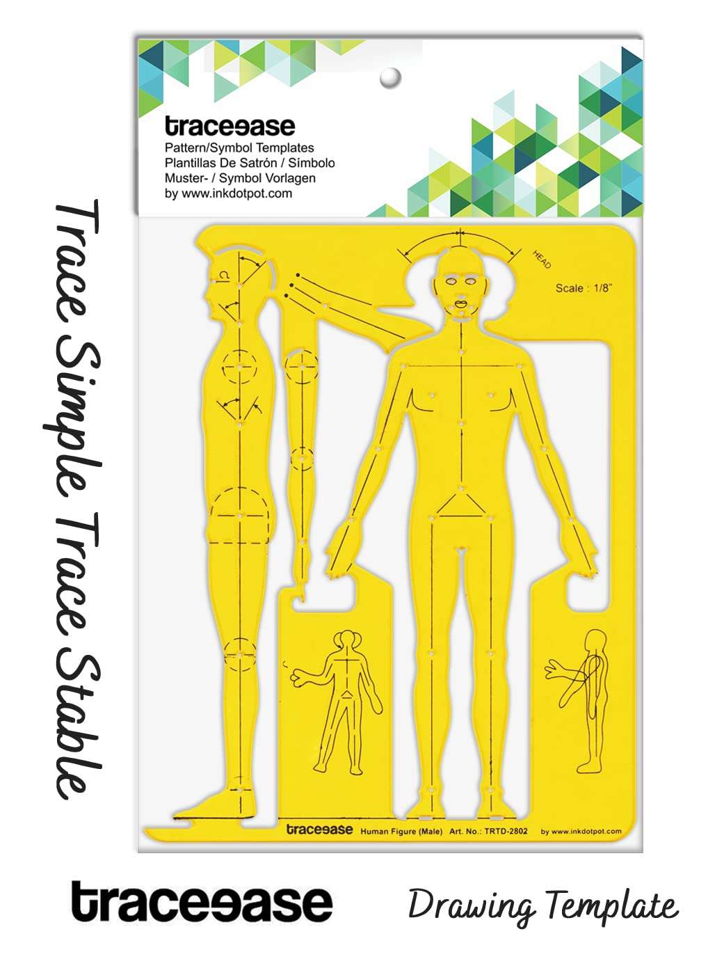Traceease Male Human Figure Template Stencils Designer's Drafting Tools-1 Piece 5