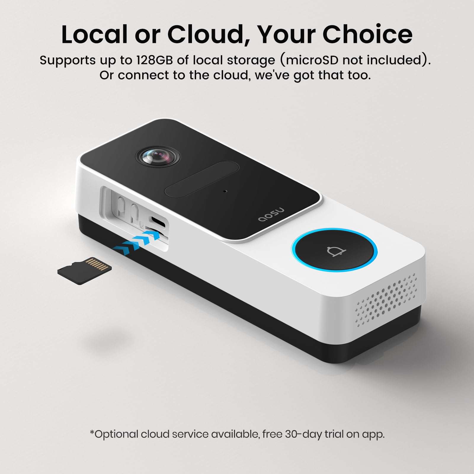 AOSU Outdoor Security Bundle – 6-Cam Wireless Solar Camera Kit with 360° Pan-Tilt + Smart Wireless Video Doorbell with Head-to-Toe View, Package Detection, No Subscription, Works with Alexa & Google A 6