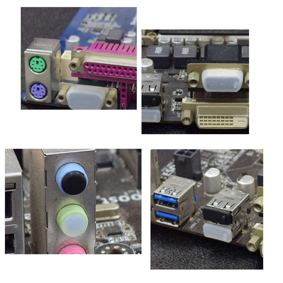 37 PCS 17 Types Anti Dust Plugs Computer Port Dust Plugs, Silicone Dust-Proof Stoppers/Plugs for Computer PC Case Box Laptop Port, Dust Covers Stoppers, for VGA DVI HDMI USB COM LPT DP RJ45 (White), AYD-DP03 5