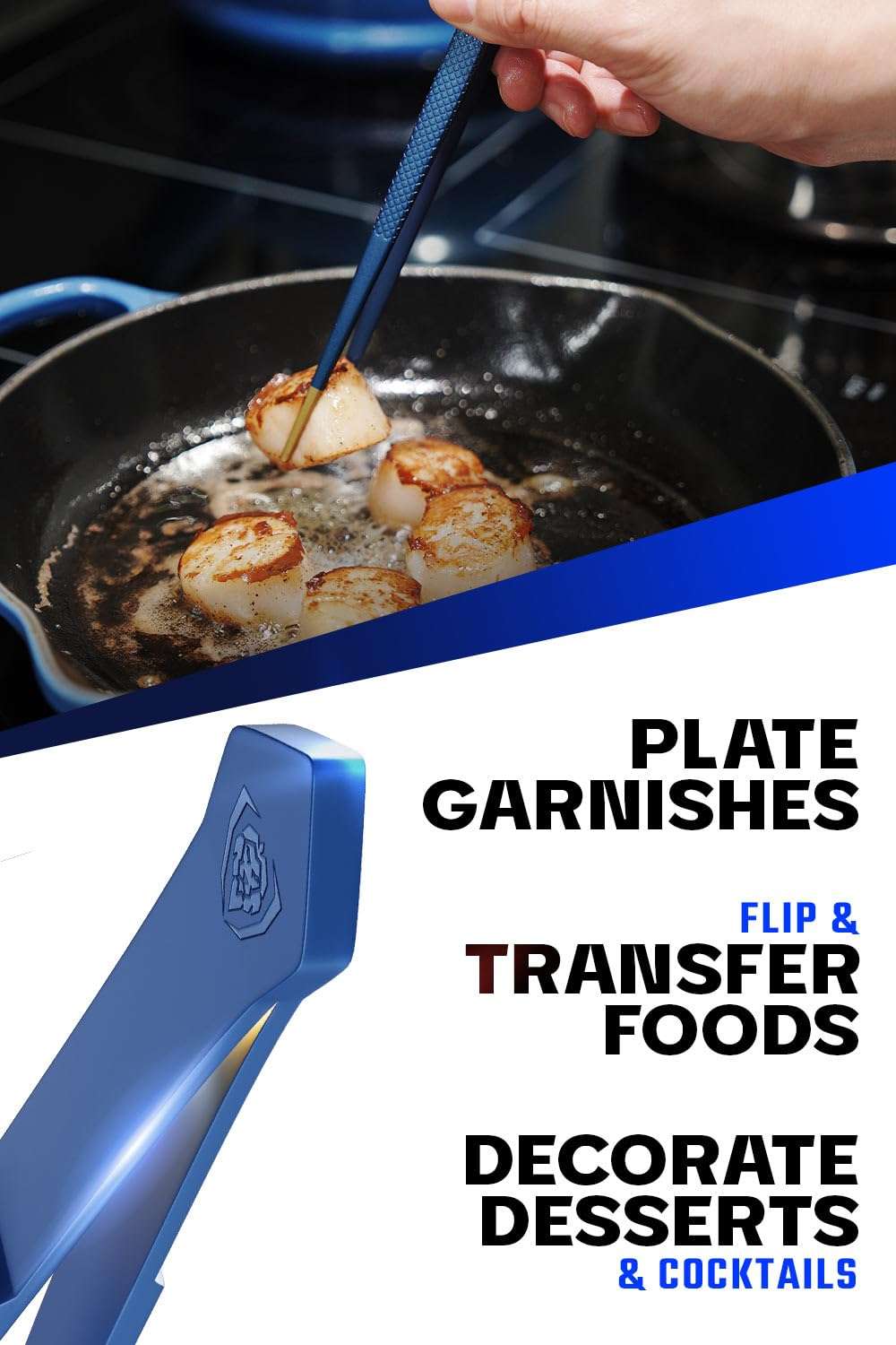 Dalstrong Chef Tweezers Professional Kitchen Tongs-10 high-precision Tweezer Tongs for Cooking - Stainless Steel Blue w/vTitanium Coating-BBQ, Plating, Multi-use 5