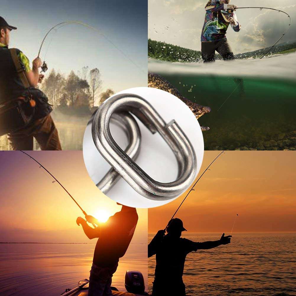 Oval Split Rings Fishing,Oval Split Rings for Fishing Lures,100Pcs Split Rings Stainless Steel Fishing Oval Split Rings Swivel Snap Carp Fishing Tackle Chain Connector 5 Sizes(9 * 15mm) 4