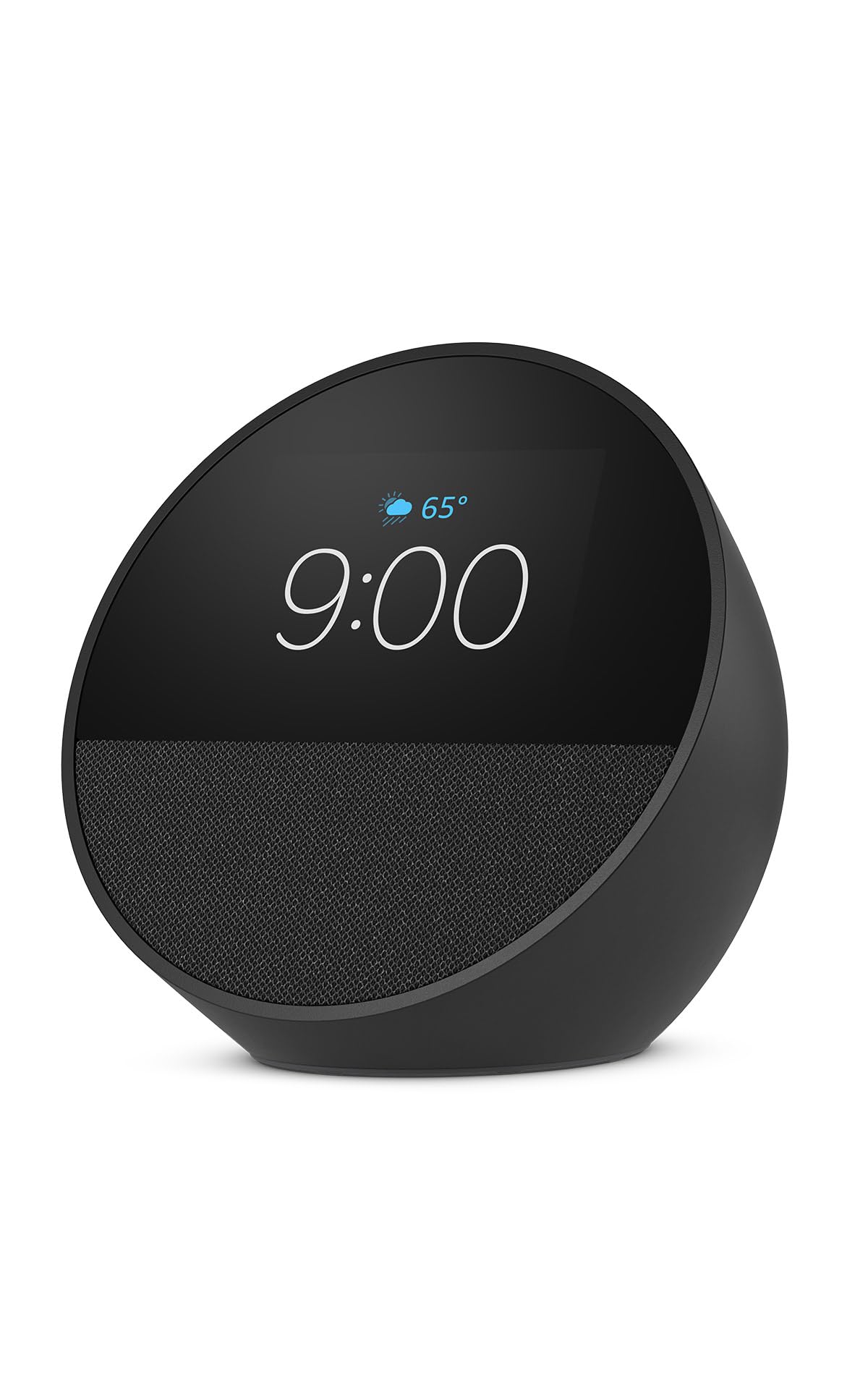 Like-New Amazon Echo Spot (newest model), Great for nightstands, offices and kitchens, Smart alarm clock with Alexa, Black
