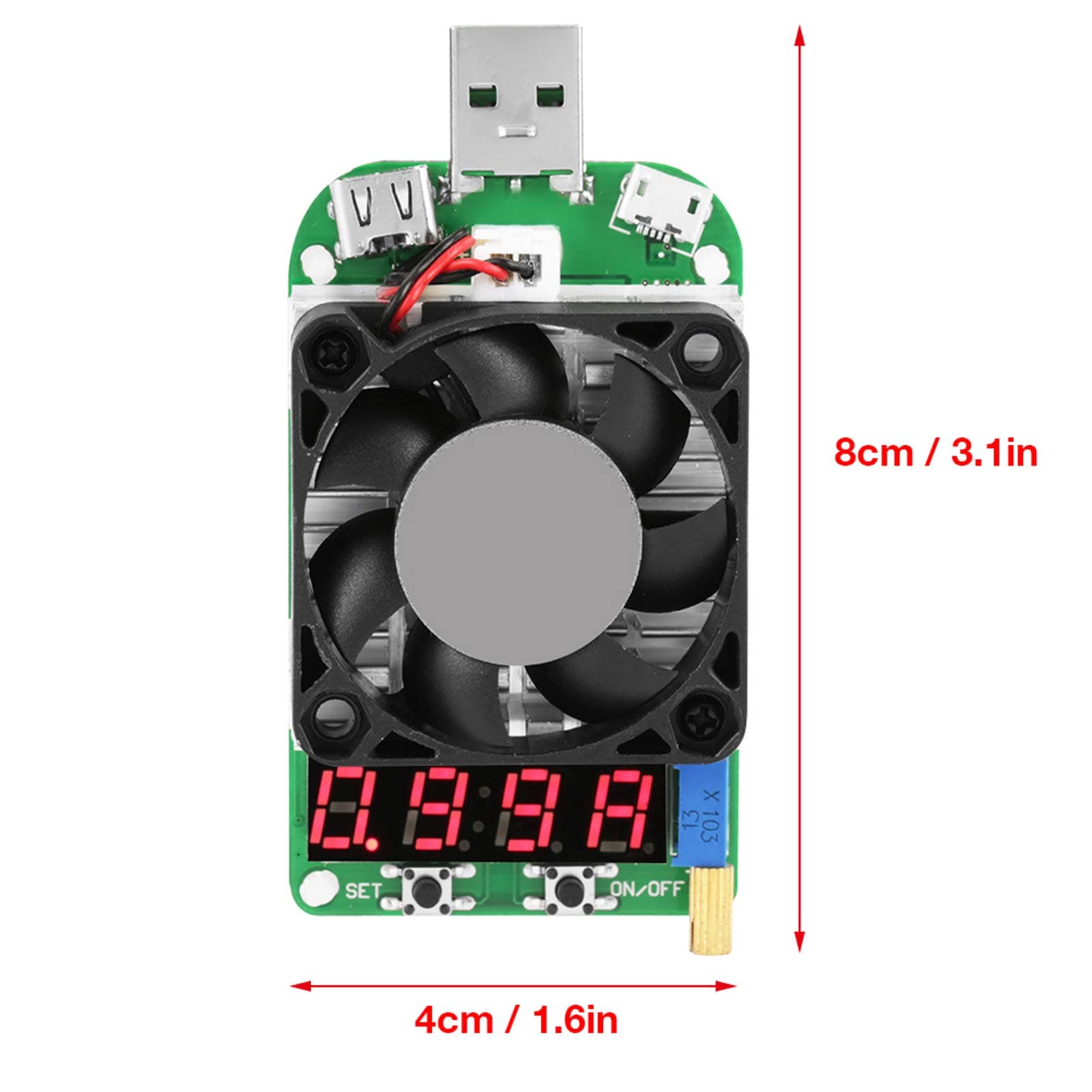 Electronic Test Load, USB Load Voltage Testers LD35 USB Electronic Load Digital Display Battery Test Adjustable Resistor Voltage Current Meter 6